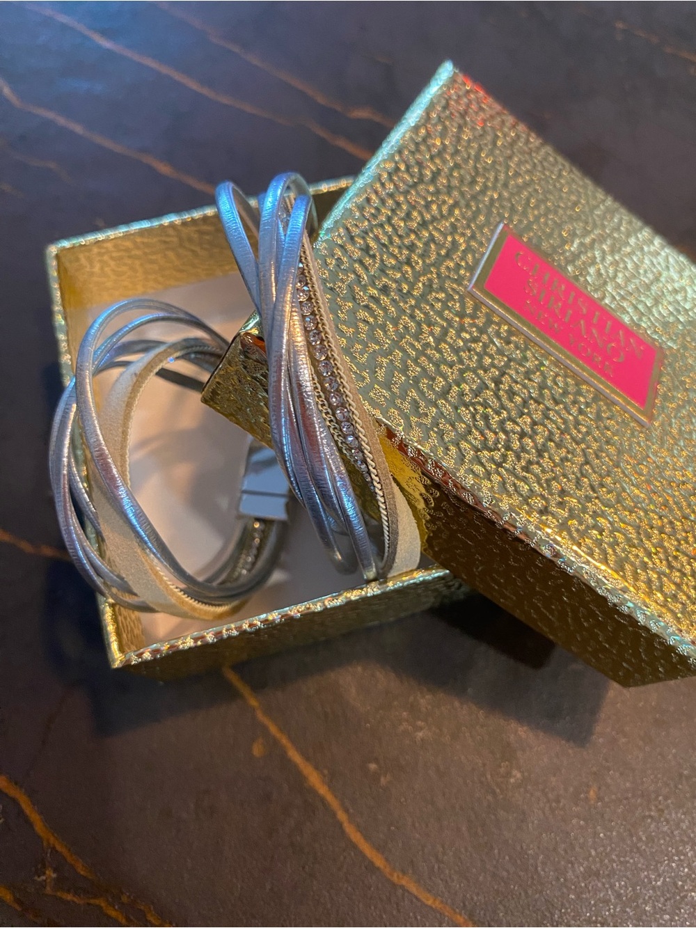 Leather Double Wrap Bracelet by Christian Siriano.